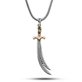 Gümüş Zirkon Taşlı Zülfikar Kılıcı Erkek Kolye